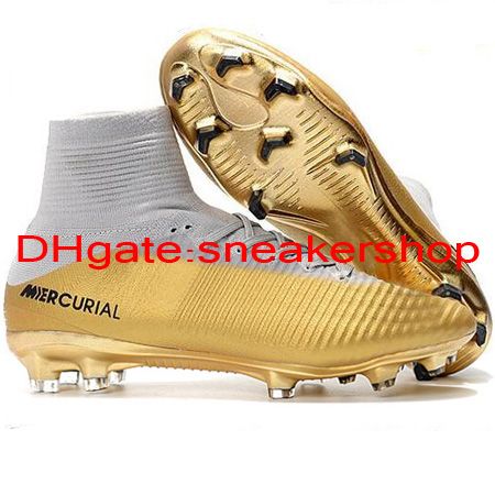 recién llegados mens fútbol cr7 mercurial superfly V FG ronaldo zapatos de fútbol neymar