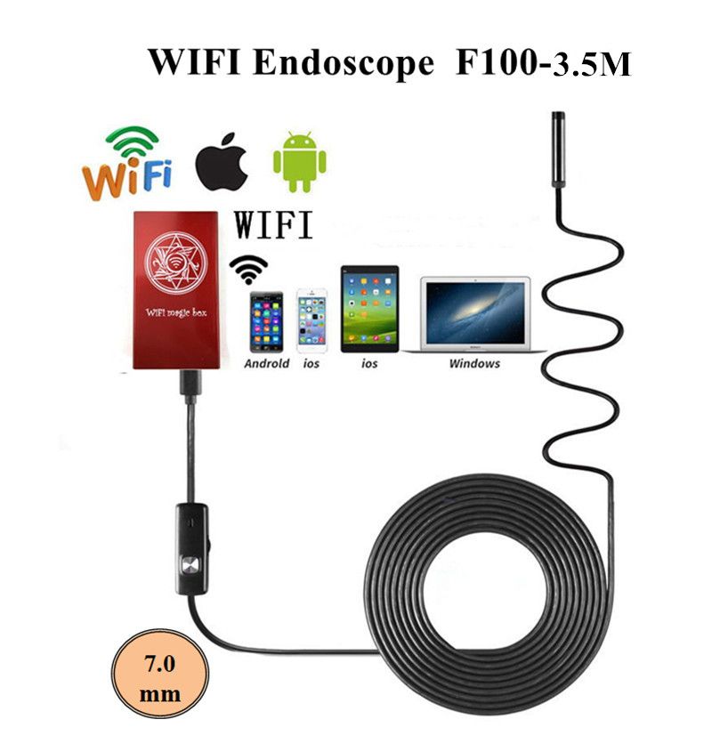 TOPTOO Inal/ámbrico 3 en 1 Puerto USB a Prueba de Agua 5.5mm Lente Visual Mini c/ámara C/ámara de inspecci/ón port/átil