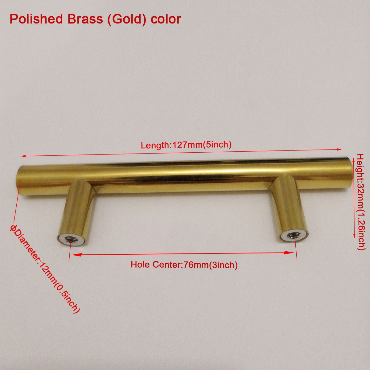 2020 Polished Brass Gold Cabinet Drawer Pulls 3 Inch 76mm Hole