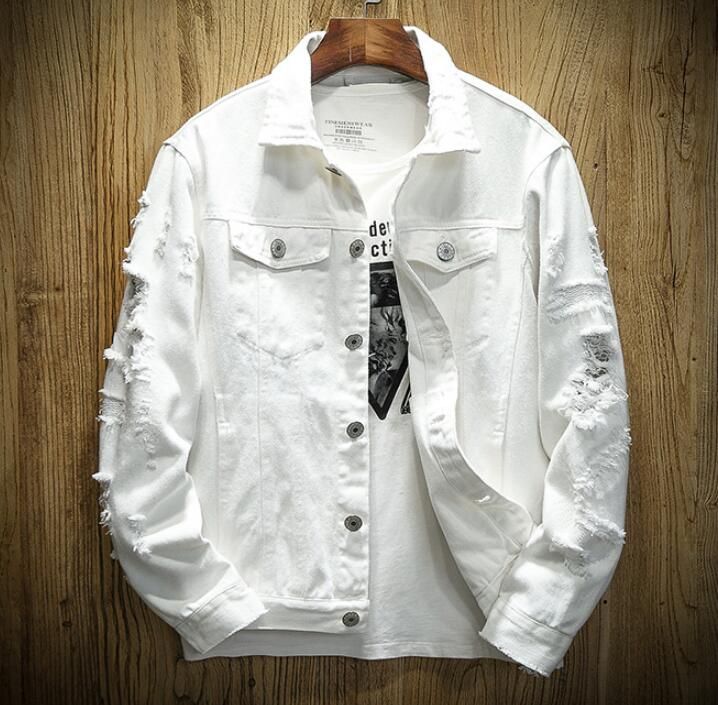 casaco jeans masculino rasgado