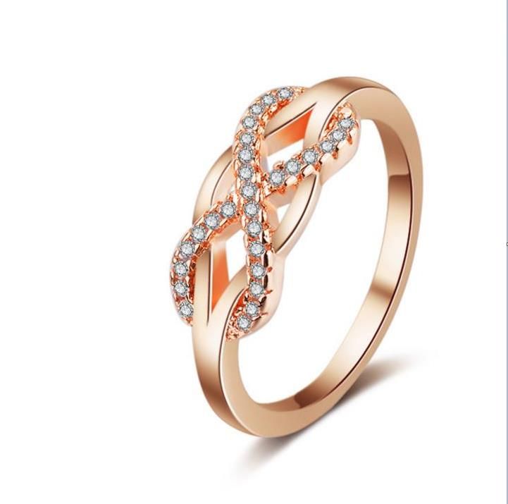 Zirconia Infinity Ring Rose Oro Y Plata Boda De Dos 8 Anillo Zirconia Infinity Ring Rose Oro Y Plata Boda De Dos 8 Anillo