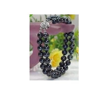 Acquista Bracciale Con Perle Nere A Doppio Filo 9 10mm Di Bella Tahiti 7 5 8 Pollici Argento S925 A 62 66 Dal Xinxin678 Dhgate Com