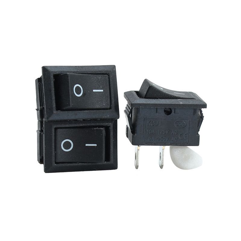 Mini interruptor de botón rojo 6A-10A 110V 250V KCD1-1012Pin Snap-in de encendido//apagado 30 un