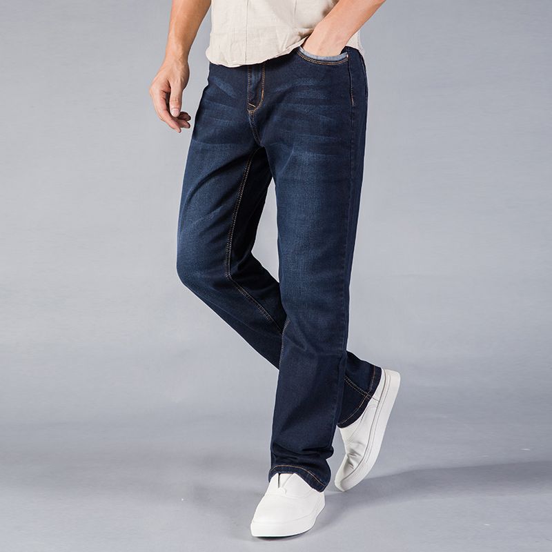 Compra Jeans Straight Fit Estiramiento Azul De Mezclilla Pantalones De Gran  Tamaño Pantalones Vaqueros De Hombre De Negocios Jeans 40 42 44 Tamaño  Barato | Entrega Rápida Y Calidad | Es.Dhgate