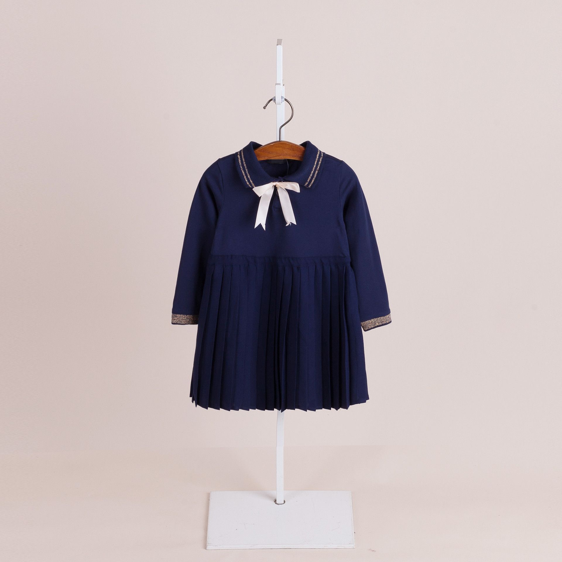 Acheter Enfants Style Preppy Robe Bebe Filles Poupee Revers Arcs Robe Printemps Automne Nouvelle Enfants Tricot A Manches Longues Robe Plissee A De 52 4 Du Summervivi Fr Dhgate Com