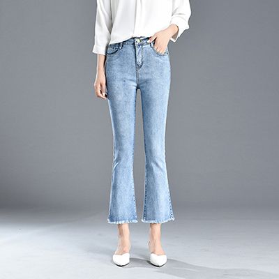 Acquistare Jeans A Vita Alta Donna Plus Size Jeans Flare A Zampa Caviglia  Pantaloni Corti Moda Vintage Denim Pantaloni Tasche Casual Pantalon Jean  Economico | Consegna Veloce E Qualità | It.Dhgate