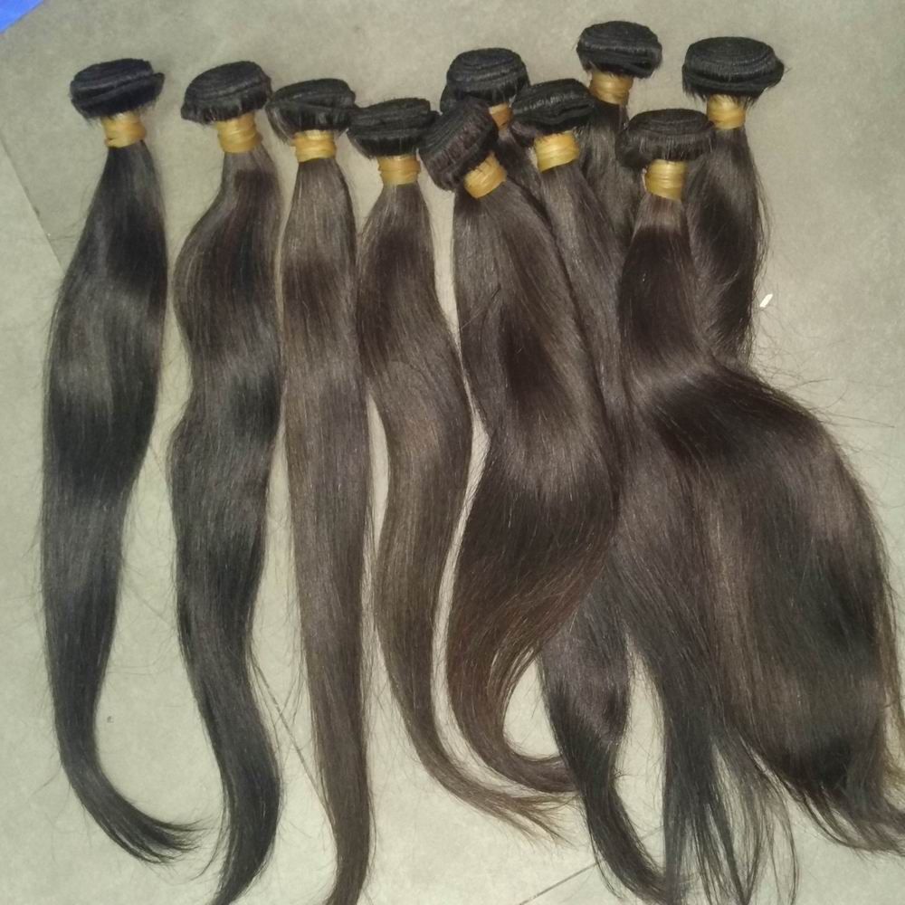 Perucas de cabelo humano virgem real liso de seda 33 x 2 cm realce