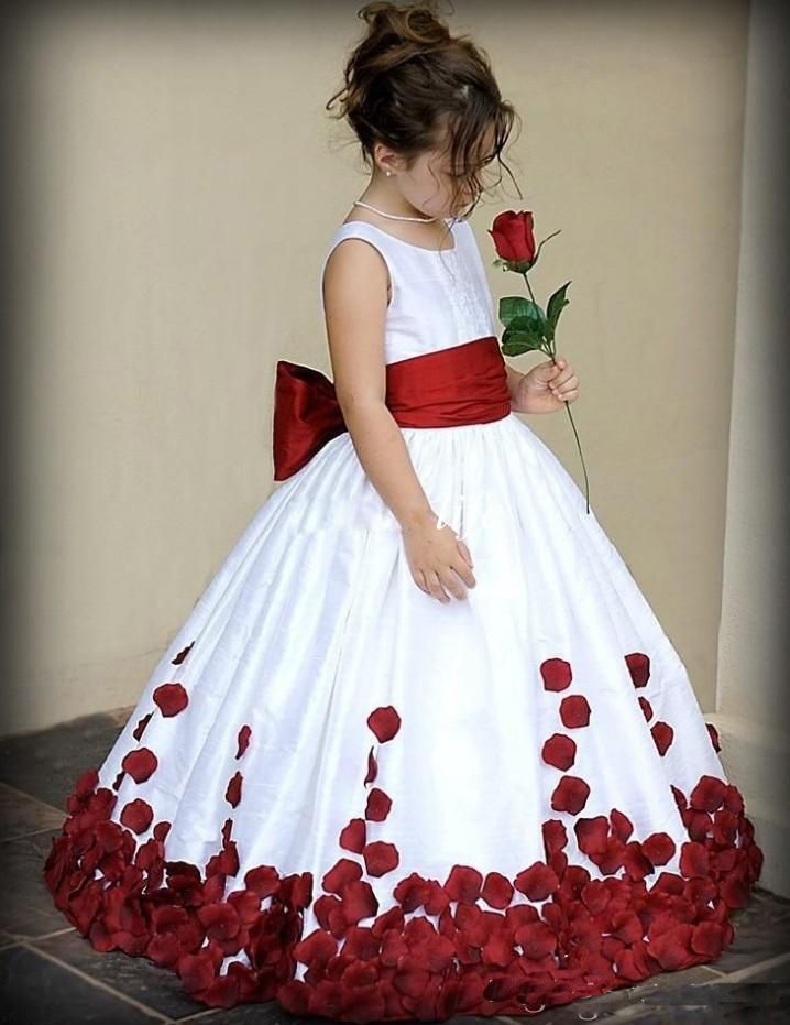 red wine flower girl dresses