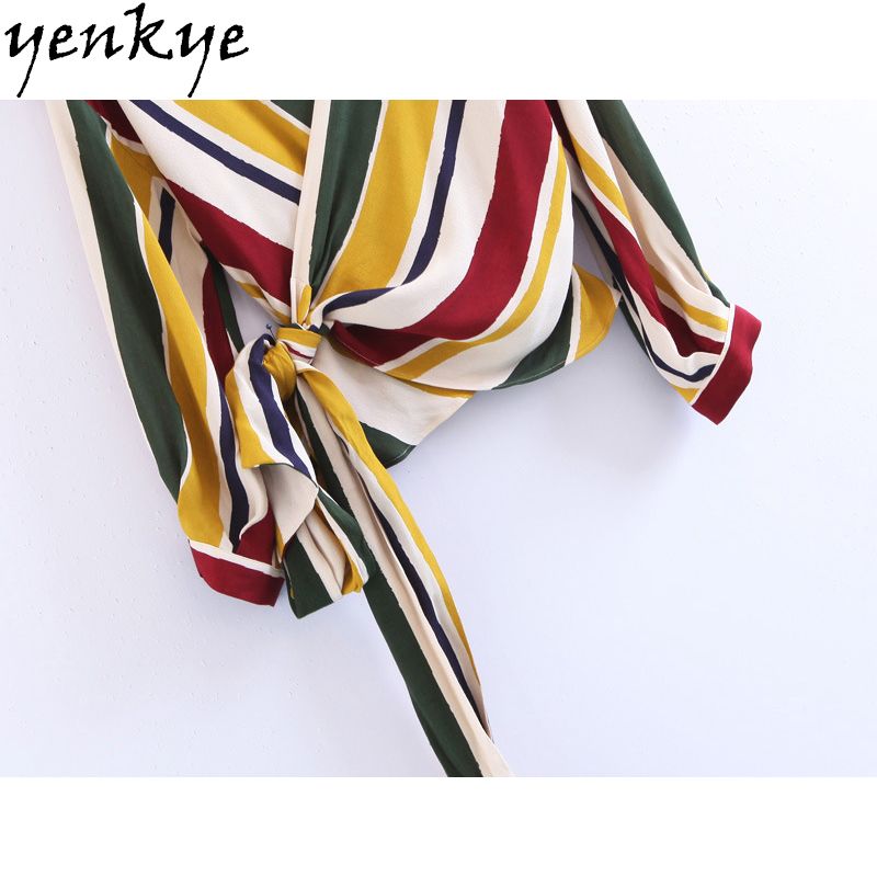 Compra Moda Mujer Hit Color Blusa A Rayas Camisa Manga Larga Cruz V Cuello  Con Cordones Tops Estilo Europeo Blusas Vintage Crop Top Barato | Entrega  Rápida Y Calidad | Es.Dhgate