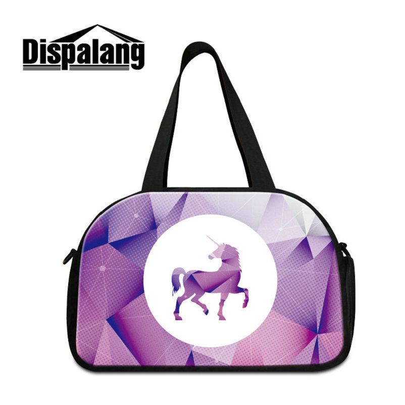 Gym Bag Purple Unicorn Women Canvas Duffel Bag Cute Sports Bag for Girls