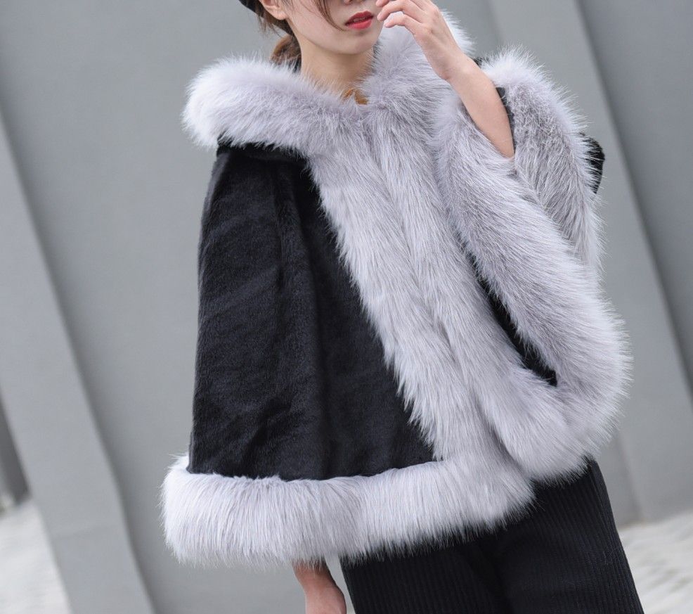 vintage faux fur shawl