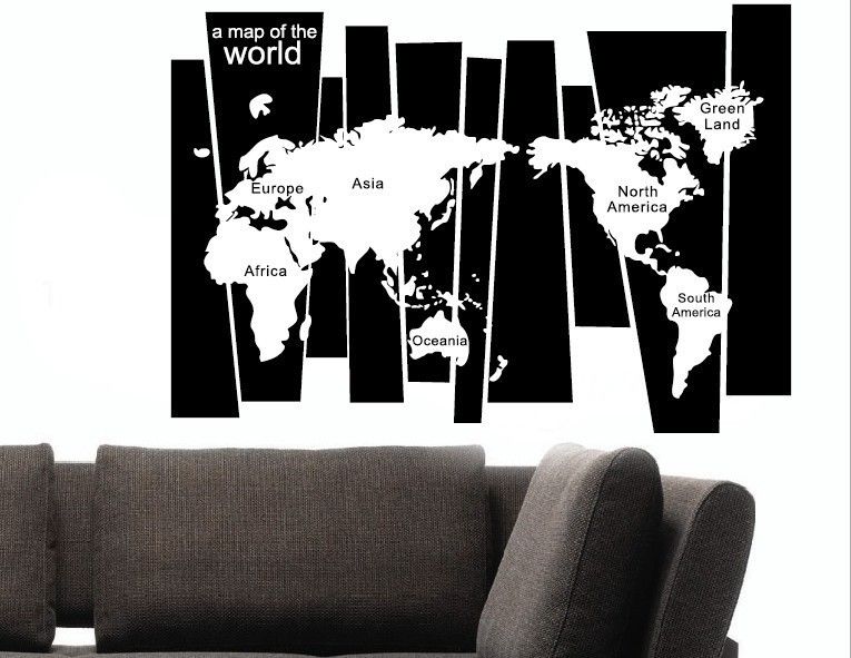 105 75cm Large Map Wall Sticker Murals Pvc A Map Of World Lettered Wall Art Decals For Living Room Study And Office Decoration Removable Black Wall Stickers Black Wall Stickers For Bedrooms From