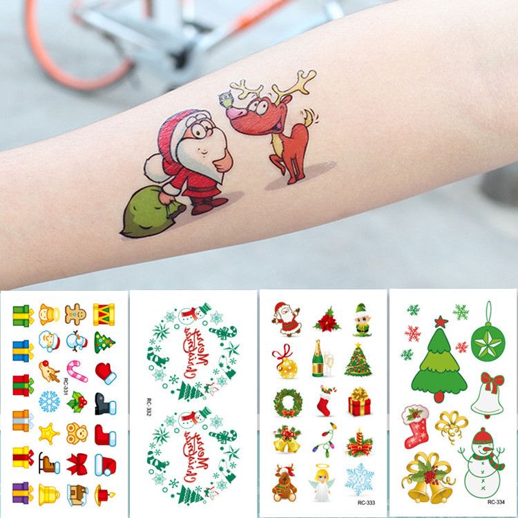 20 Fogli Tatuaggi natalizi adesivi per bambini Natale Tattoos Impermeabili Falso Tatuaggi Natale per Adulti Bambini Ragazze Ragazzi Natale Tatuaggi Temporanei per Bambini Natale