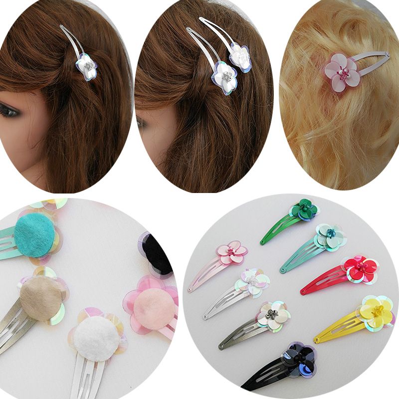 Compre Bonito Handmade Lantejoulas Flor Grampos De Cabelo Para