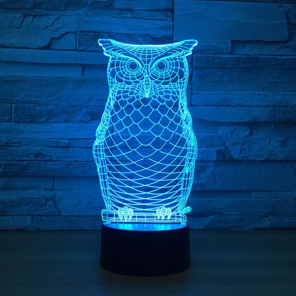 7 Colores Touc. Luces De Búho Luz Nocturna 3d Para Niños 7 Colores Touc. Luces De Búho Luz Nocturna 3d Para Niños