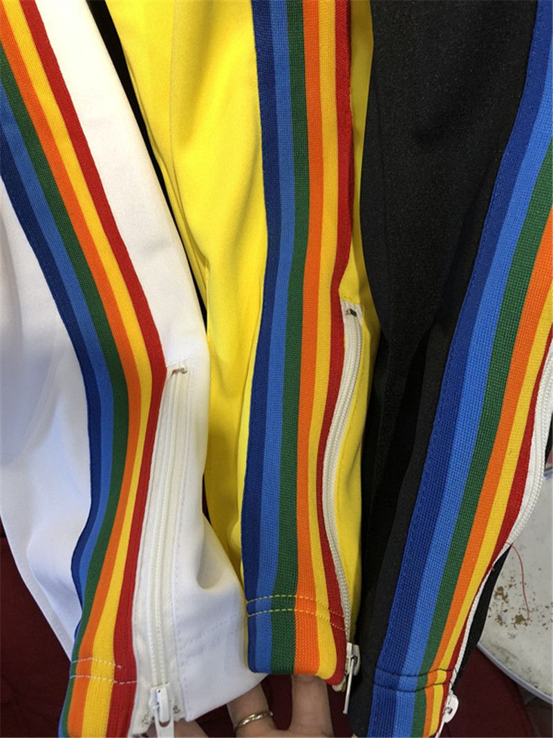 Acquistare 2018 Nuovo Autunno Inverno Hiphop Giappone Di Alta Qualità Kanye  West Palm Angels PA Arcobaleno Stripes Uomo Donna Drawstring Tuta Pantaloni  i S XL Economico | Consegna Veloce E Qualità | DHgate Italy