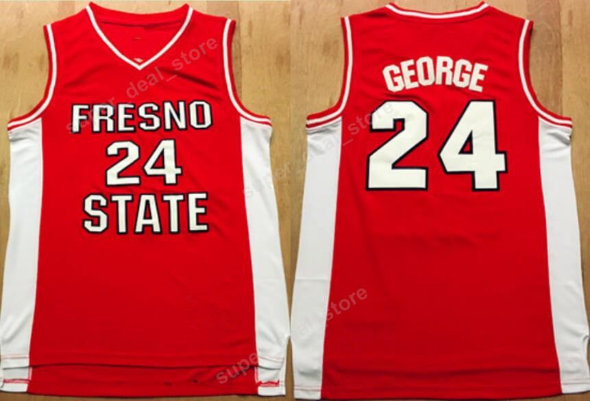 Men's Original Retro Brand Paul George White Fresno State Bulldogs  Commemorative Classic Basketball Jersey