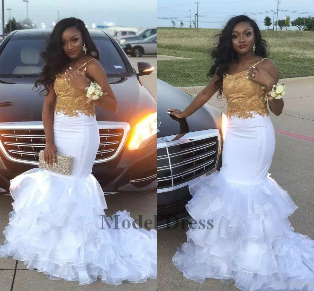 white and gold african dress