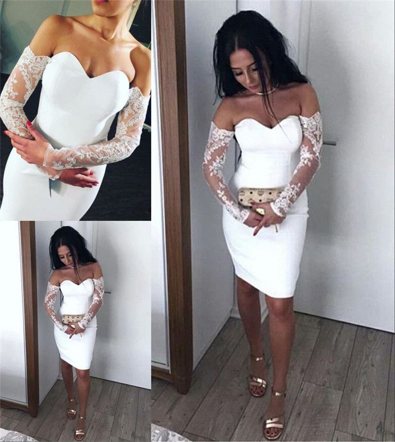 white formal cocktail dress
