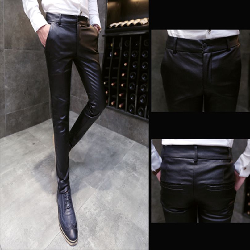 leather jeans male