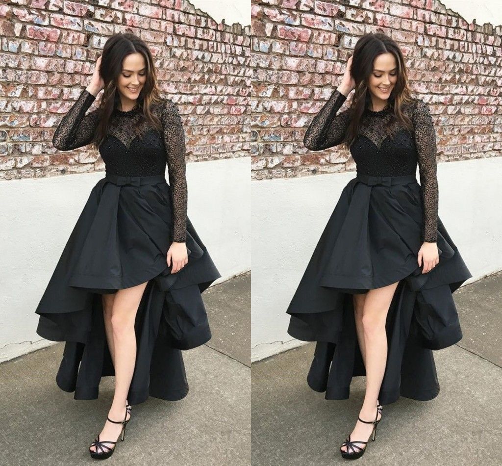 black high low prom dress