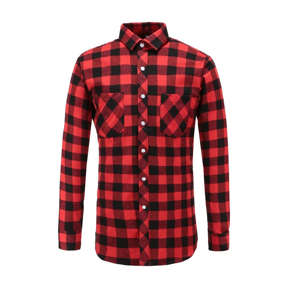 camisas de cuadros para hombre manga larga
