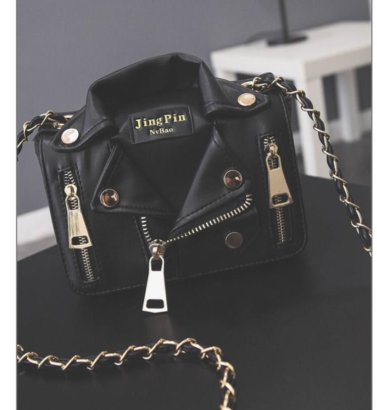 leather jacket purse