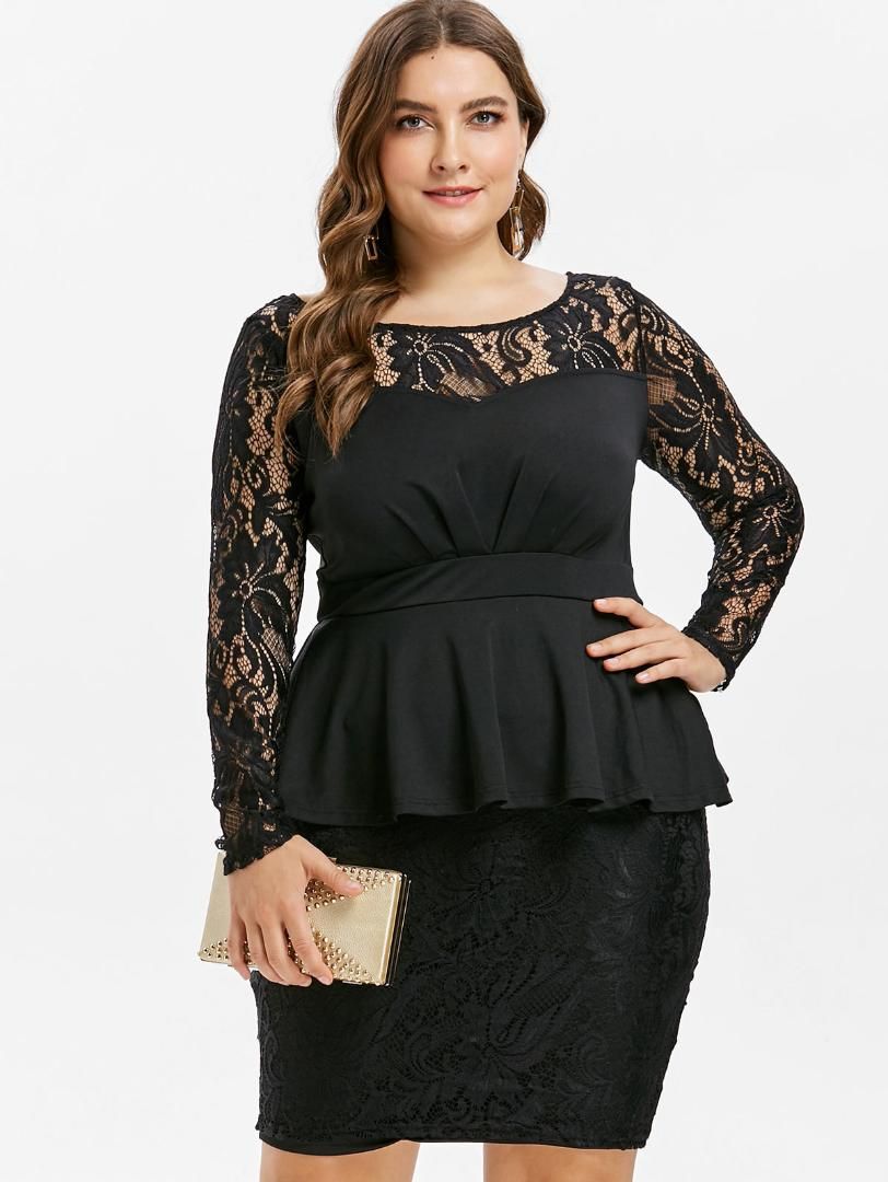 plus size lace bodycon dress