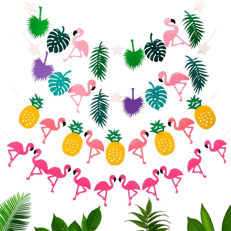 Flamingo anniversaire bannière Bunting Drapeaux