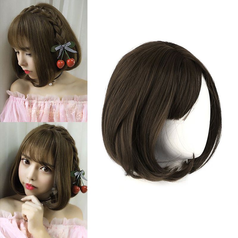 Brand New Light Brown Korean Style Full Lace Human Short Hair Wigs