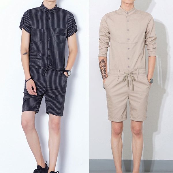men's cotton jumpsuits fashion