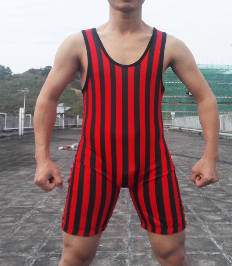 Download Mens Vertical Stripe Tight Suit One Piece Wrestling ...
