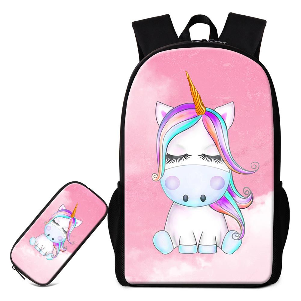 Fashion Women Girls Cute Schoolbag Backpack Unicorn Cartoon Shoulder Bag Handbag