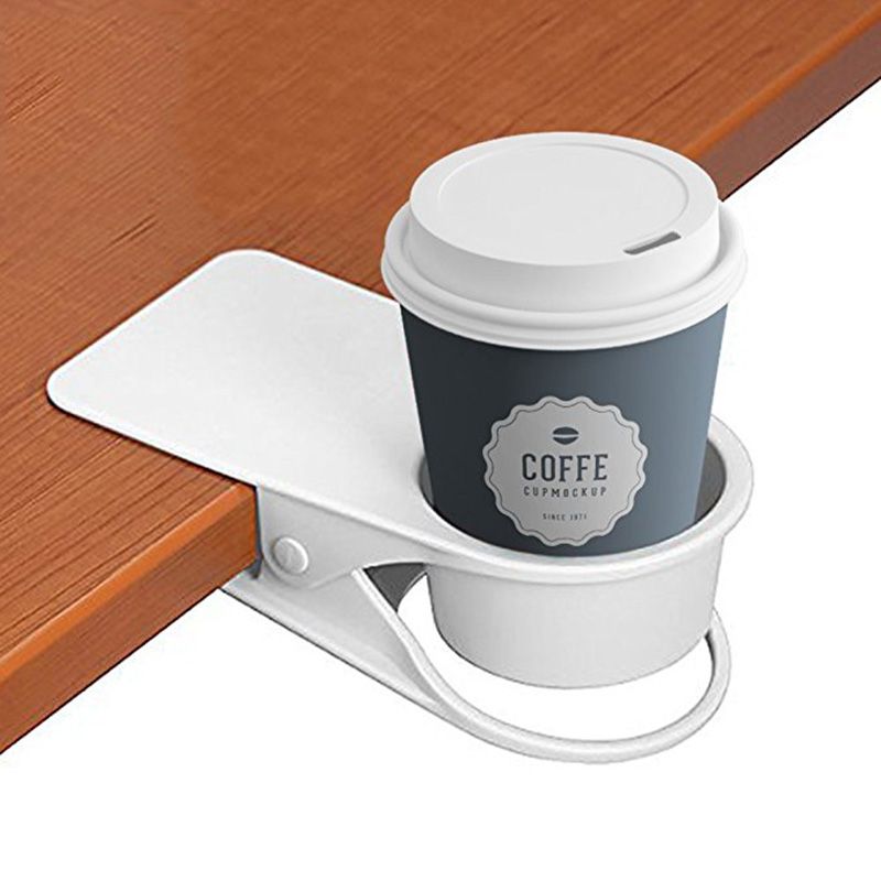 2pcs boire coupe titulaire clip table bureau côté pince café tasses à 
