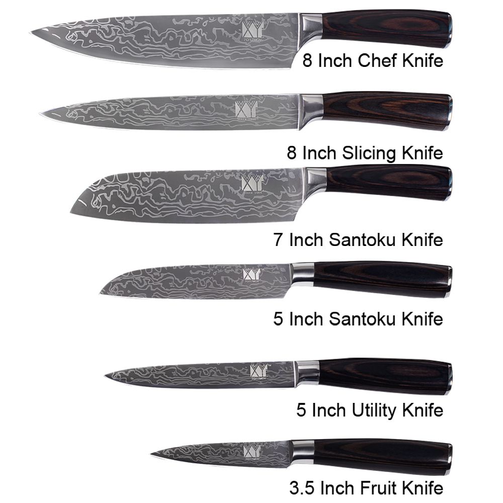 Xyj Kitchen Cook Knife Set 7cr17 Stainless Steel Knife Set
