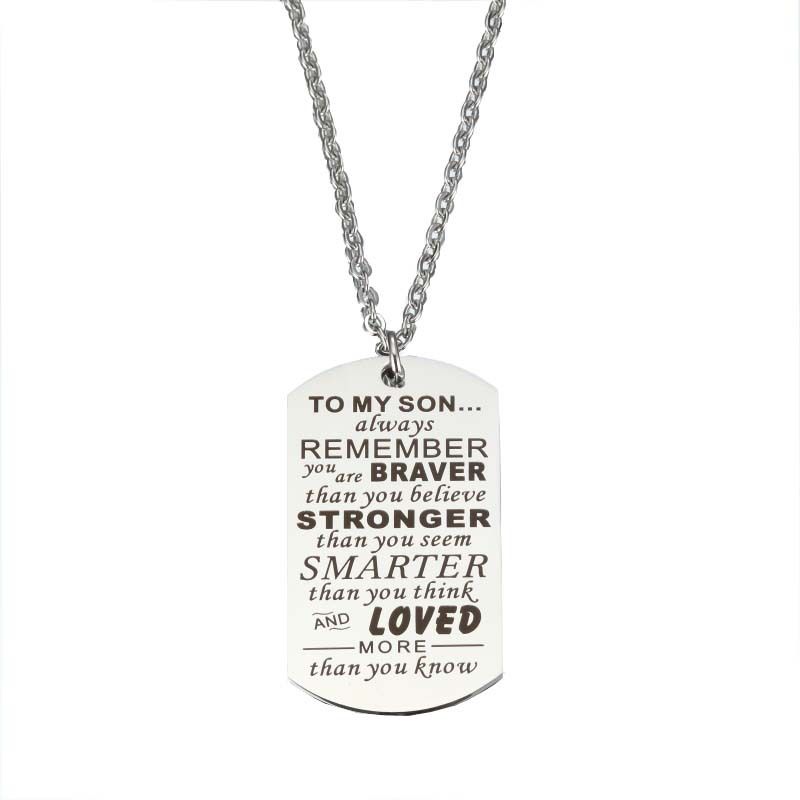 To My Son Daughter I Want You To Believe Love Dad Mom Dog Tag Necklace