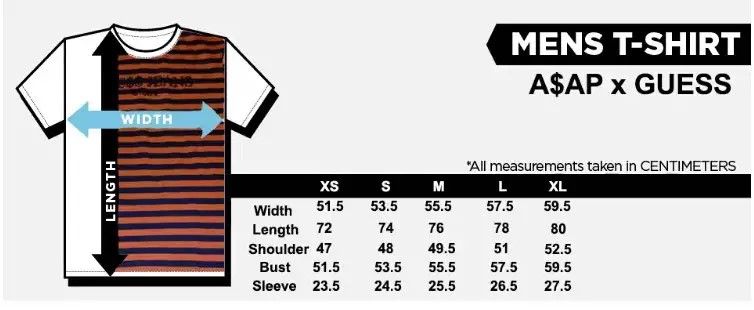 Guess T Shirt Size Chart