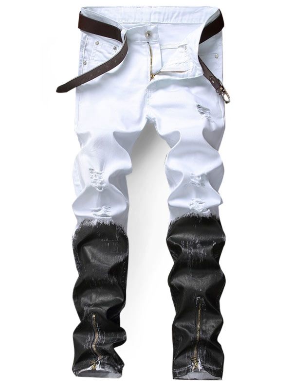 Long Pants Straight Frayed Trims 