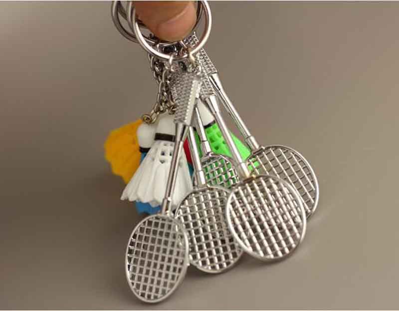 Sports Badminton Keychain For Men And Women Key Ring Holder Plastic