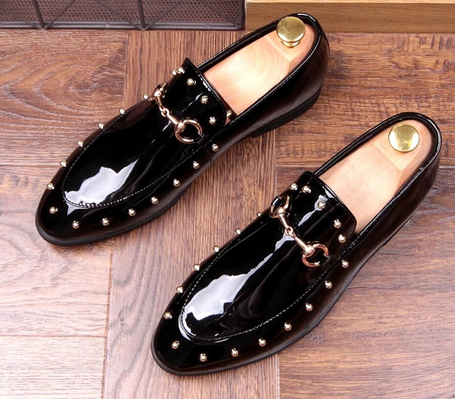 mens shiny loafers