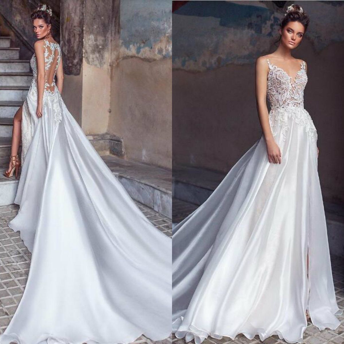 silk bridal dress