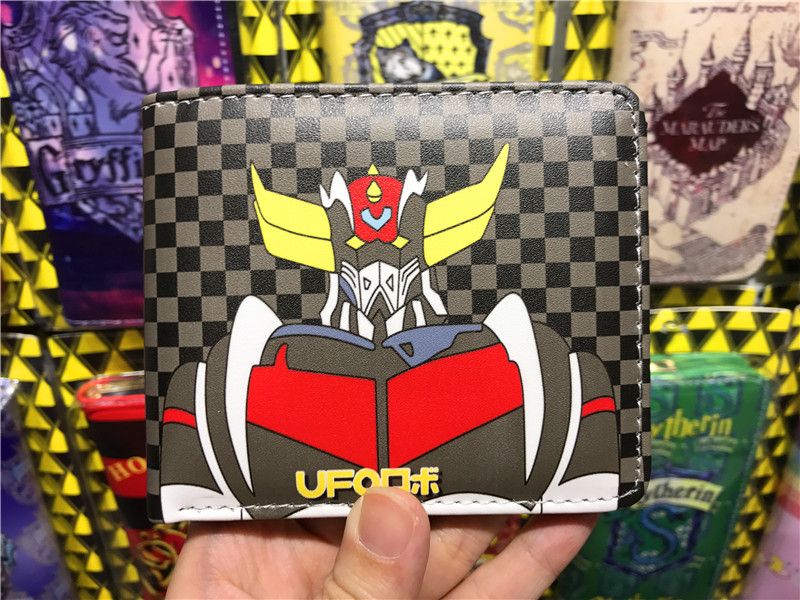 UFO Robot Grendizer Purse long PU Bifold Coin Bag Photo Holder Anime Wallet Gift 