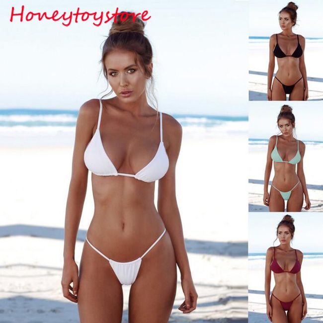 Acquistare 2018 Sexy Solid Top Perizoma Micro Bikini Donna Costume Da Bagno Brasiliano  Bikini Set Costume Da Bagno Spiaggia Maillot De Bain Monokini Economico |  Consegna Veloce E Qualità | It.Dhgate