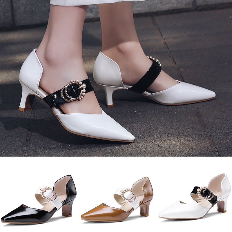 Grosshandel Frauen Mary Jane Sandalen Katzchen Heels Pumps Spitz Schnalle Lackleder Sommer Buro Party Kleid Schuhe Von Louisdondon 27 57 Auf De Dhgate Com Dhgate