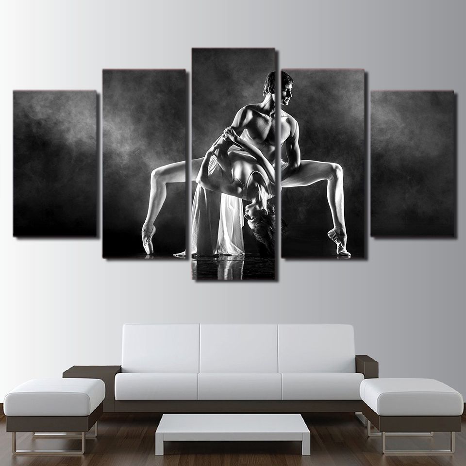 2020 Hd Printed Canvas Art Dance Art Painting Black And White