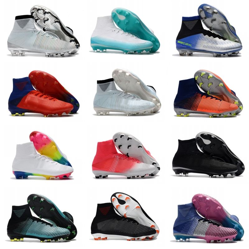2021 Wholesale Mens Football Boots Mercurial Superfly V FG High Socks