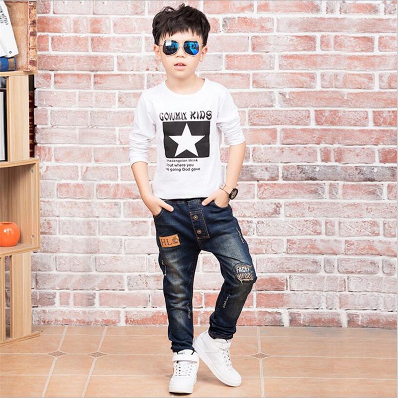 New Children Denim Pants Big Boys Slim Jeans Boys Jeans , Children Zipper For Age: 5 6 7 8 9 10 11 12 13 14 Year Age From Love9love, $23.97 |