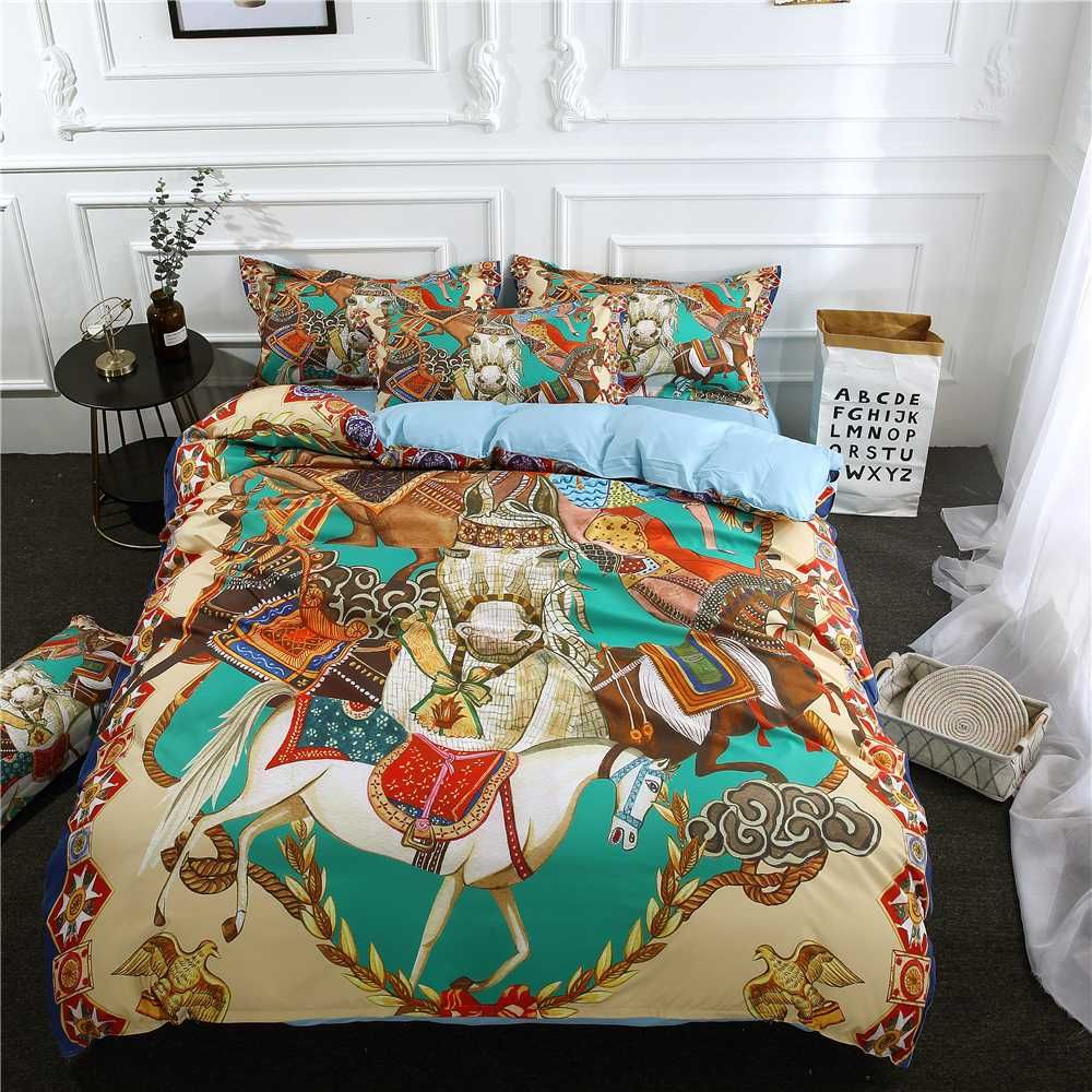 Cartoon Bedding Linen Bed Clothes Set Fairy Tale Story Printing