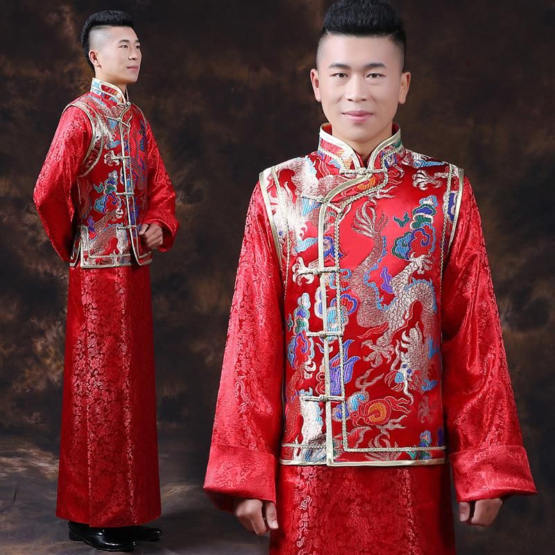 traditional chinese men's wedding suit