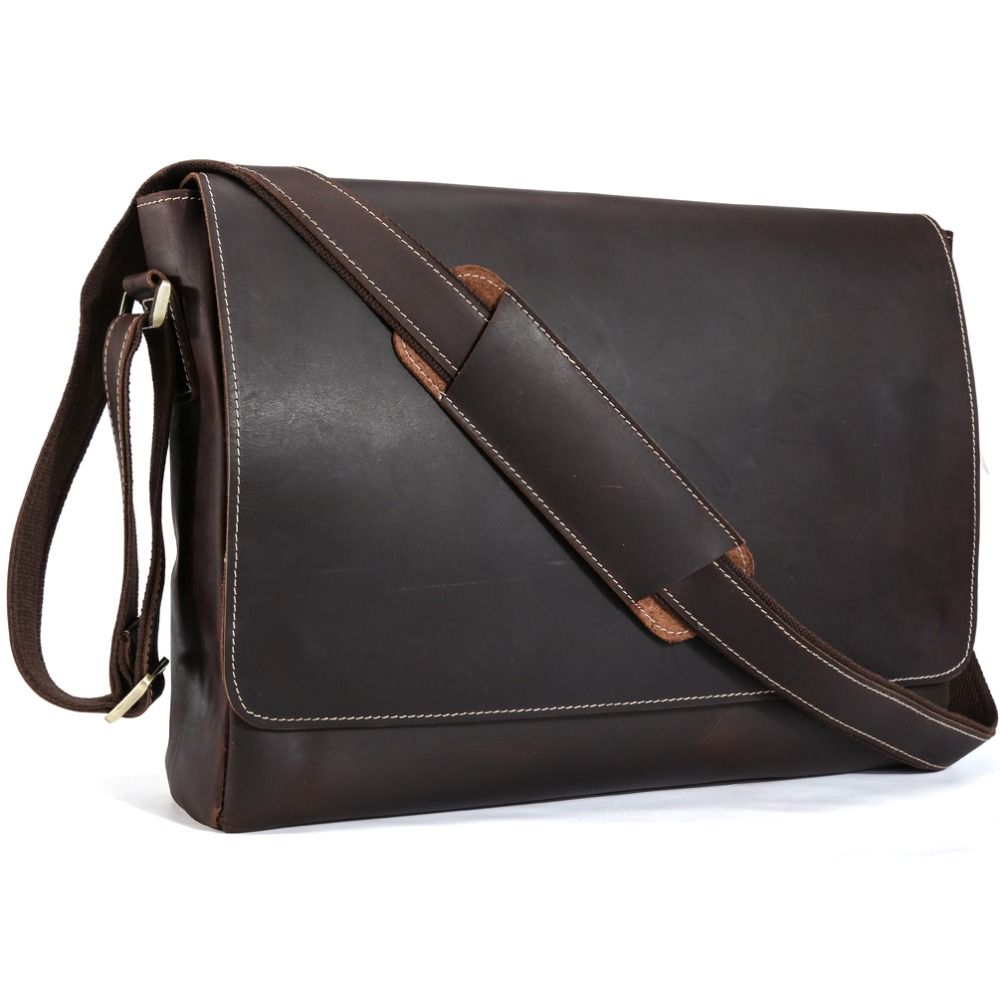 simple leather messenger bag